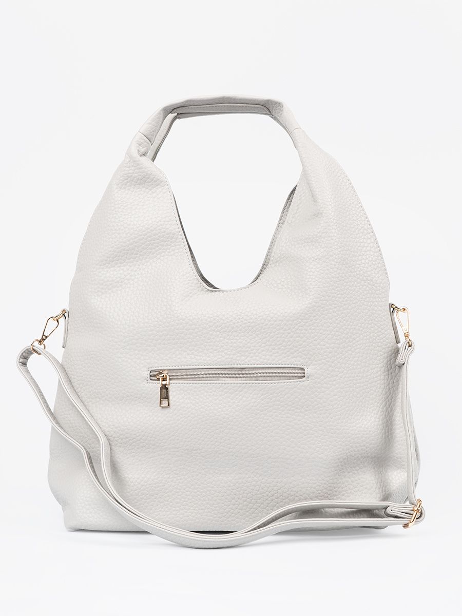 Borsa a spalla perforata grigia