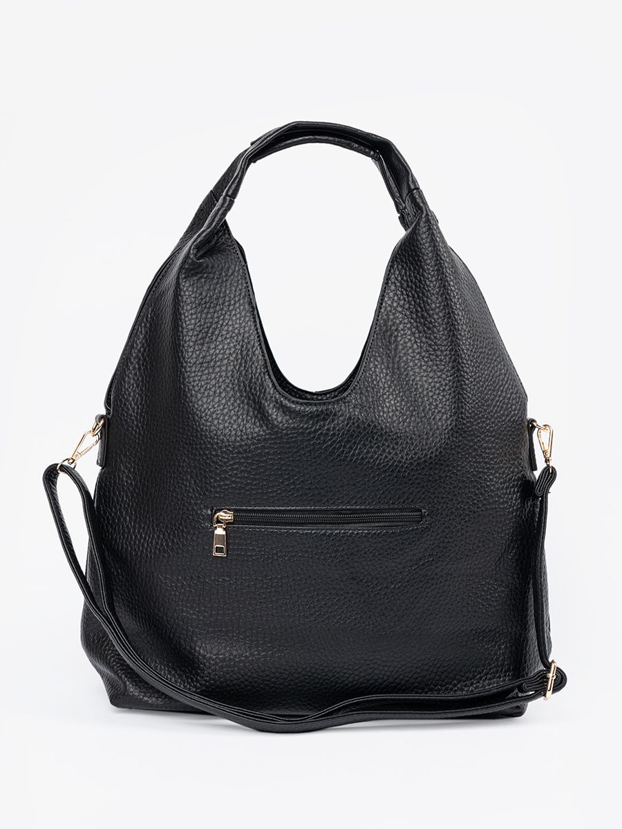 Borsa nera perforata a spalla