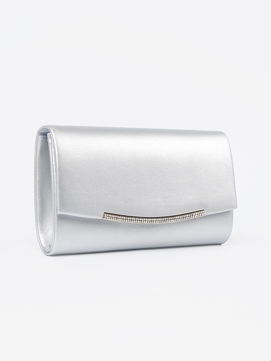 Clutch argento con catena