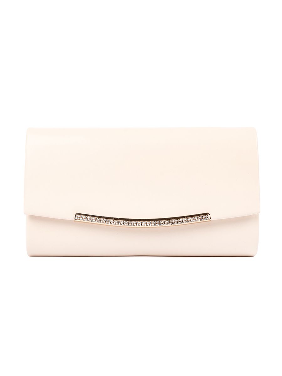 Clutch beige chiaro con catena
