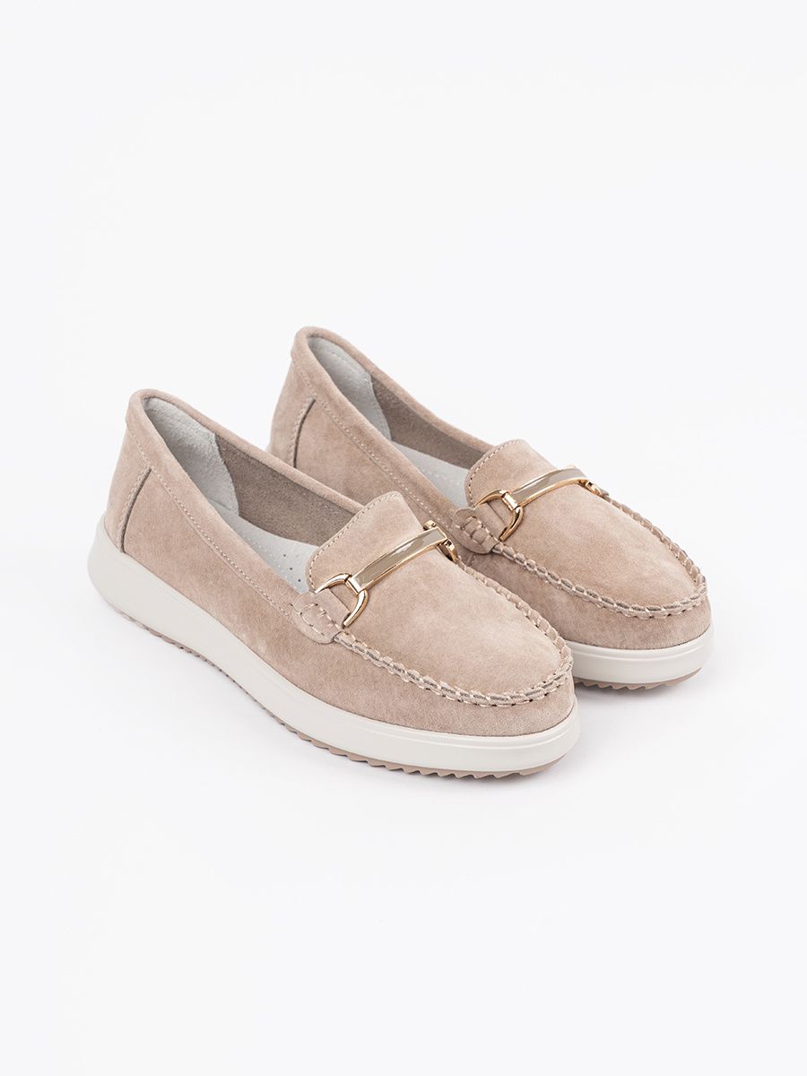 Beige Mokasine od prave kože