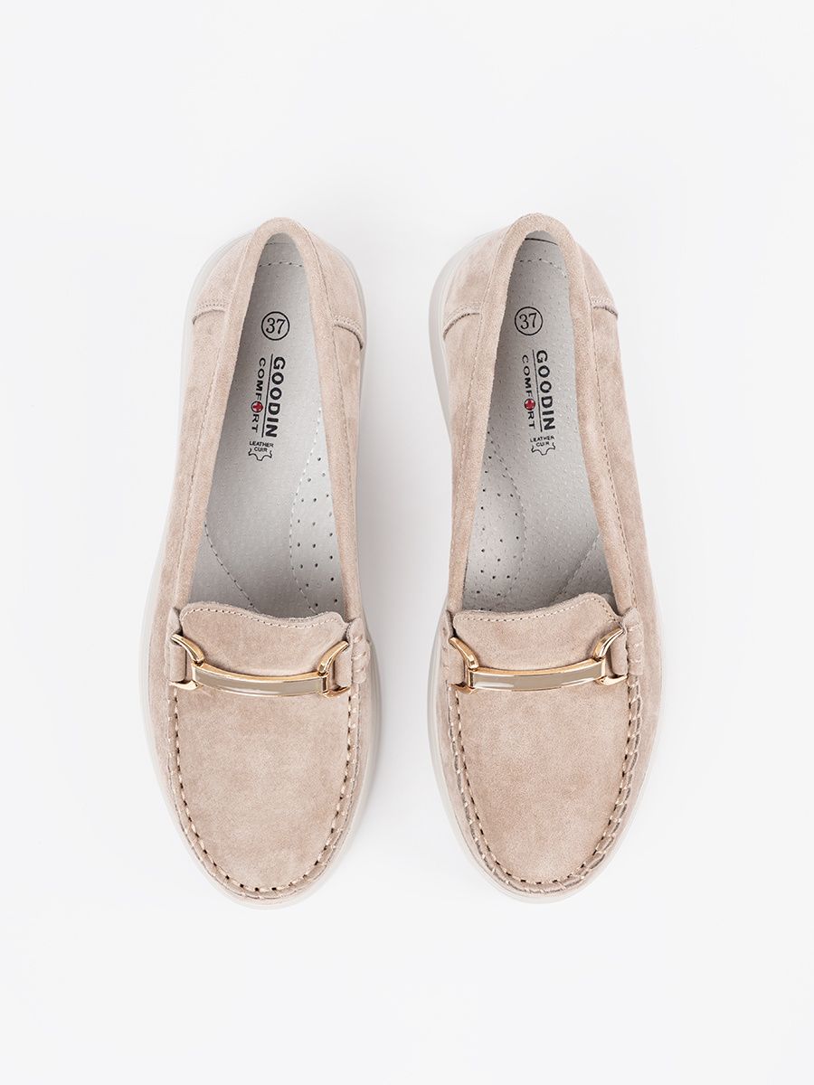 Beige Mokasine od prave kože