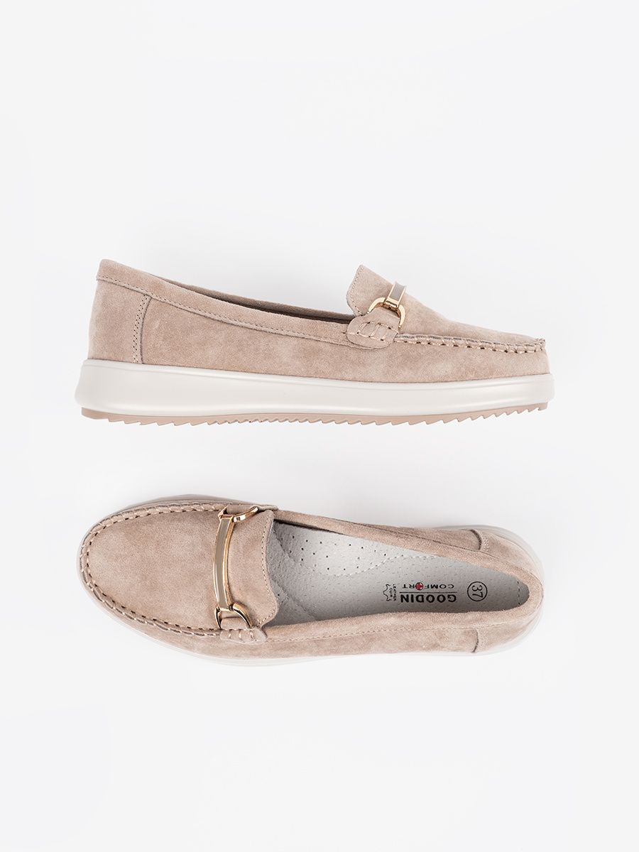 Beige Mokasine od prave kože