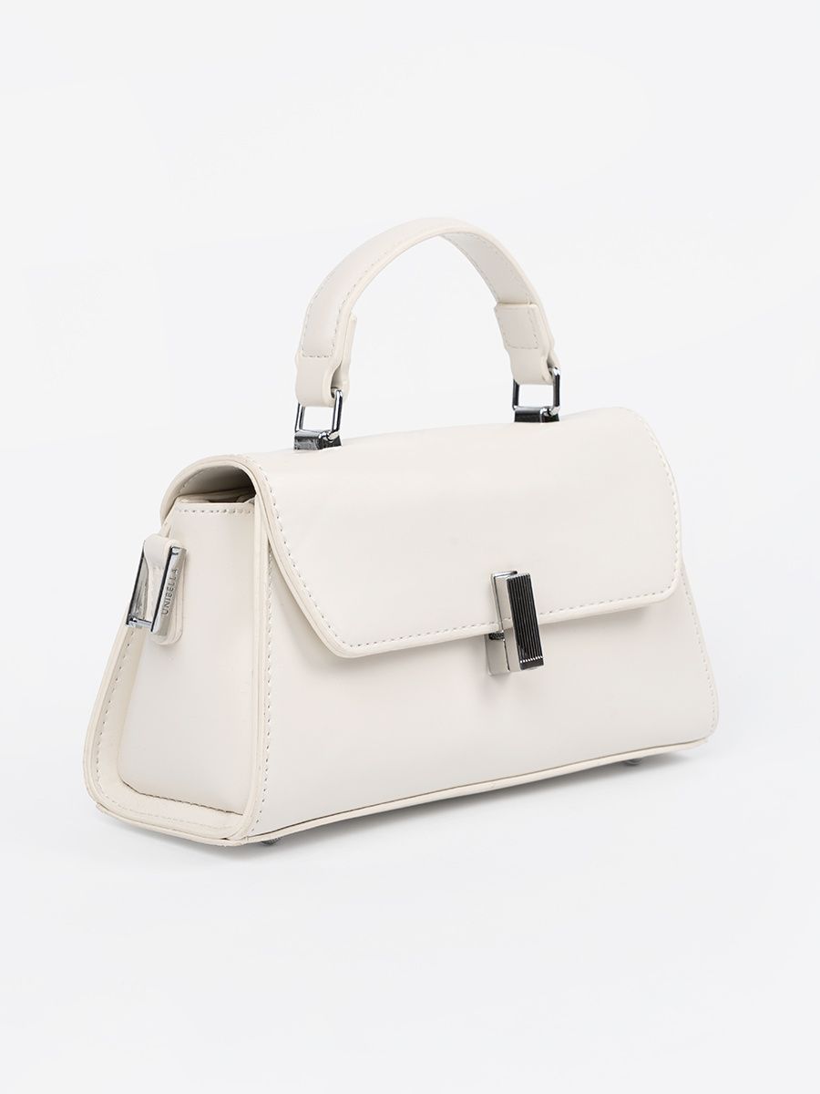 Borsa piccola beige chiaro con manico