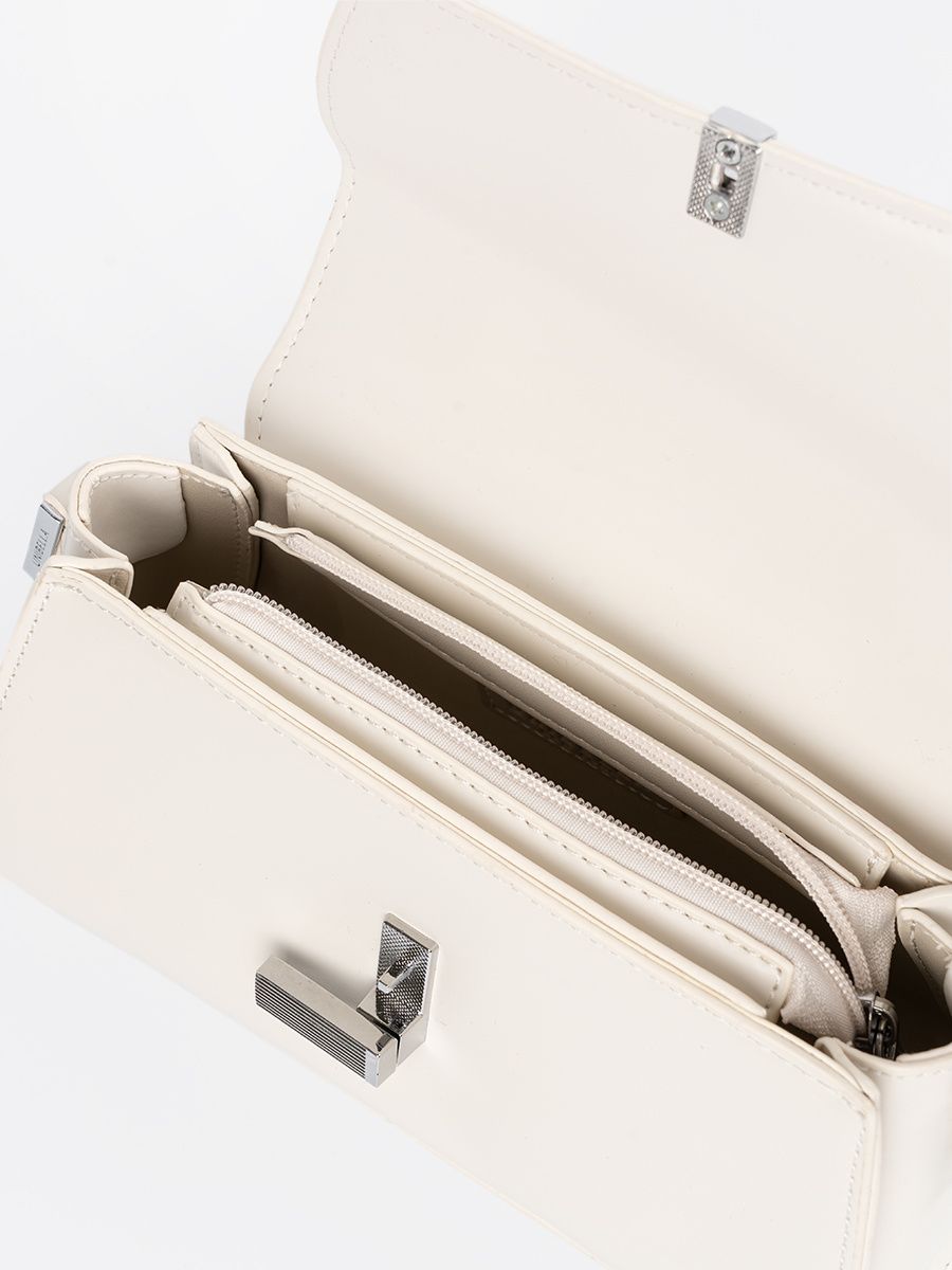 Borsa piccola beige chiaro con manico