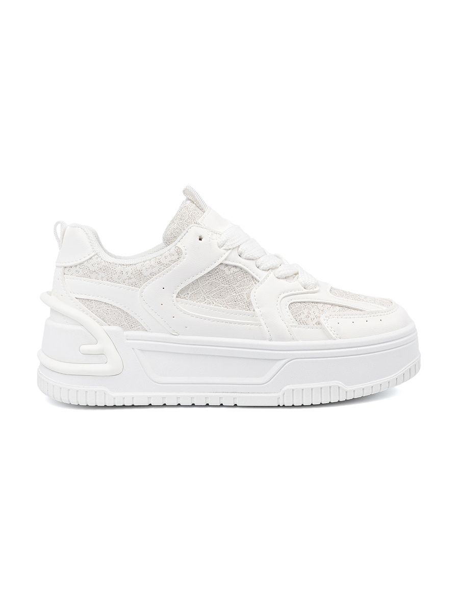 Sneakers bianche con pizzo