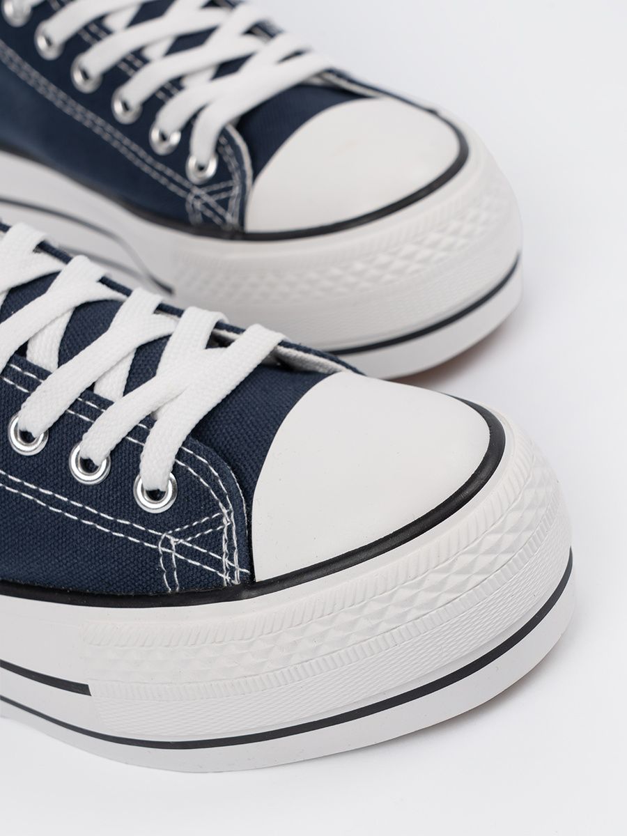 Sneakers da donna blu navy con plateau