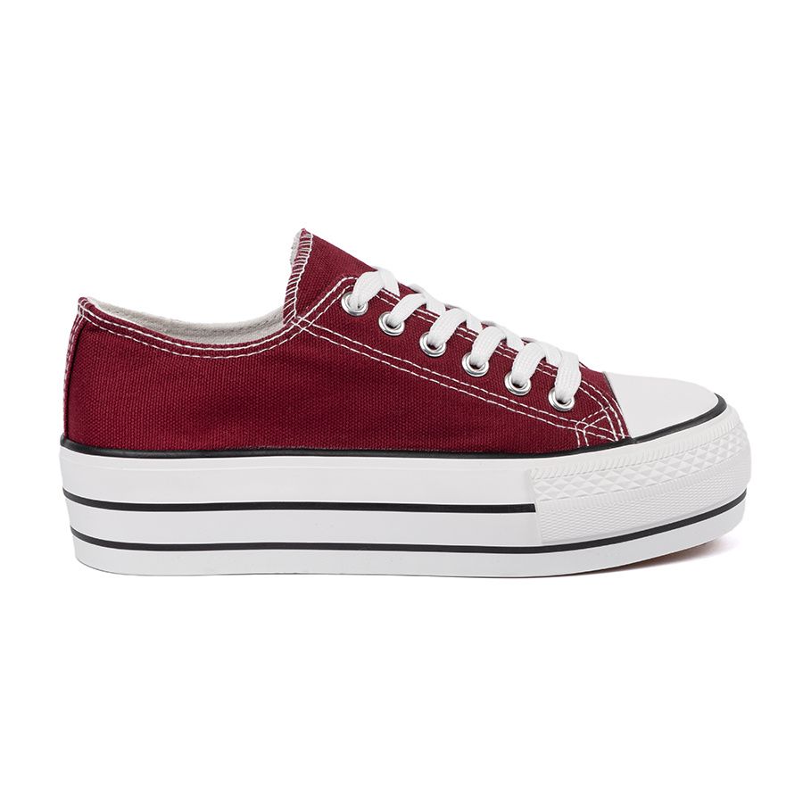 Sneakers bordeaux da donna su piattaforma