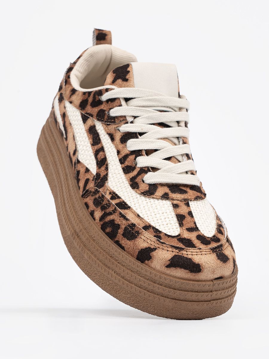 Sneakers da donna in stampa leopardata