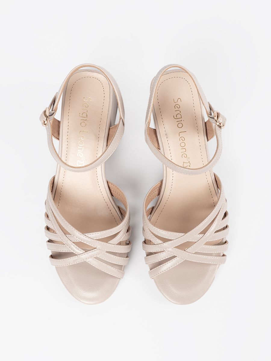 Sandali eleganti beige Sergio Leone
