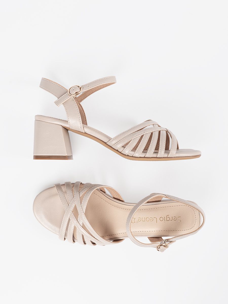 Sandali eleganti beige Sergio Leone
