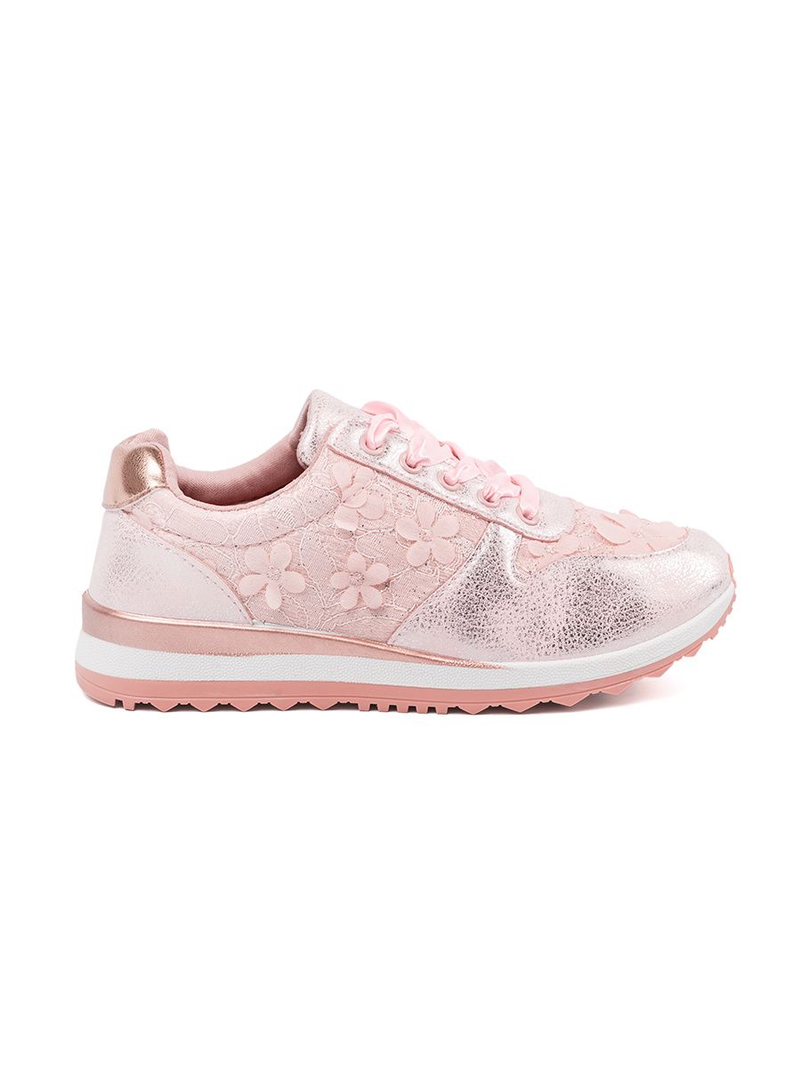 Sneakers rosa con motivo floreale