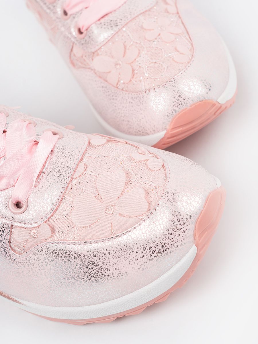 Sneakers rosa con motivo floreale