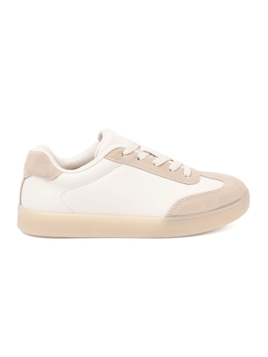 Sneakers bianche-beige da donna