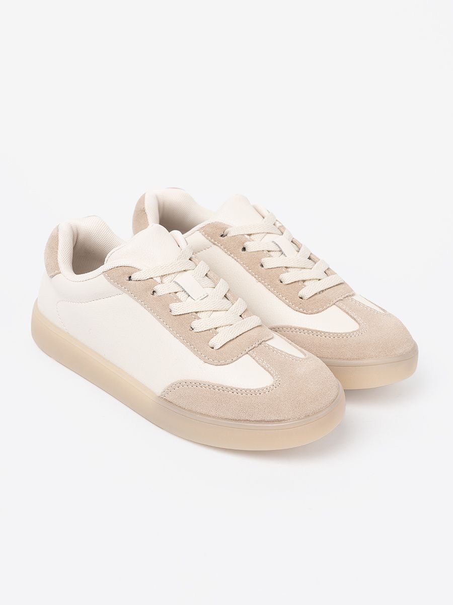 Sneakers bianche-beige da donna