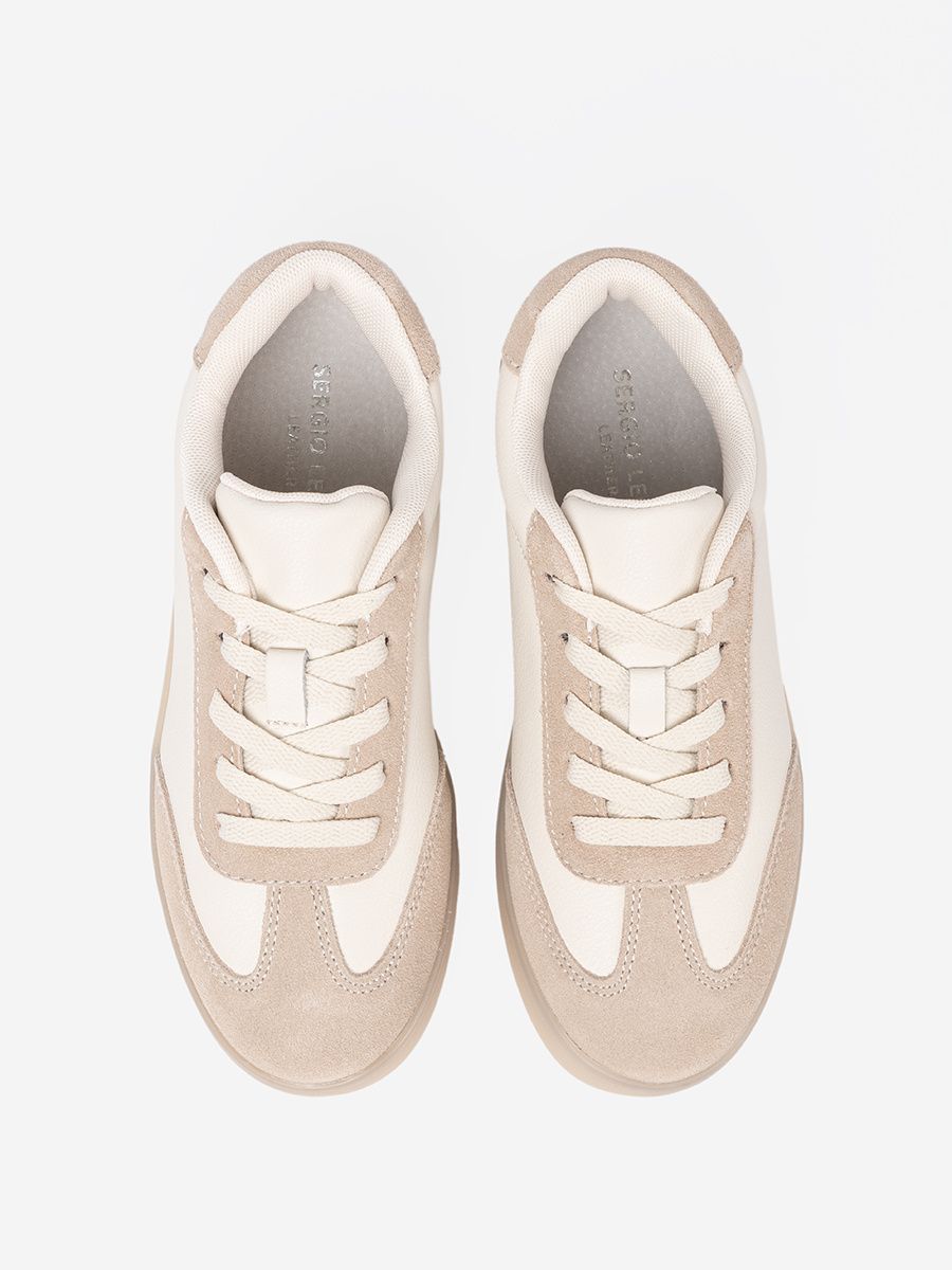 Sneakers bianche-beige da donna