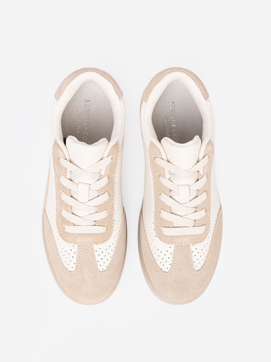 Sneakers perforati beige chiaro