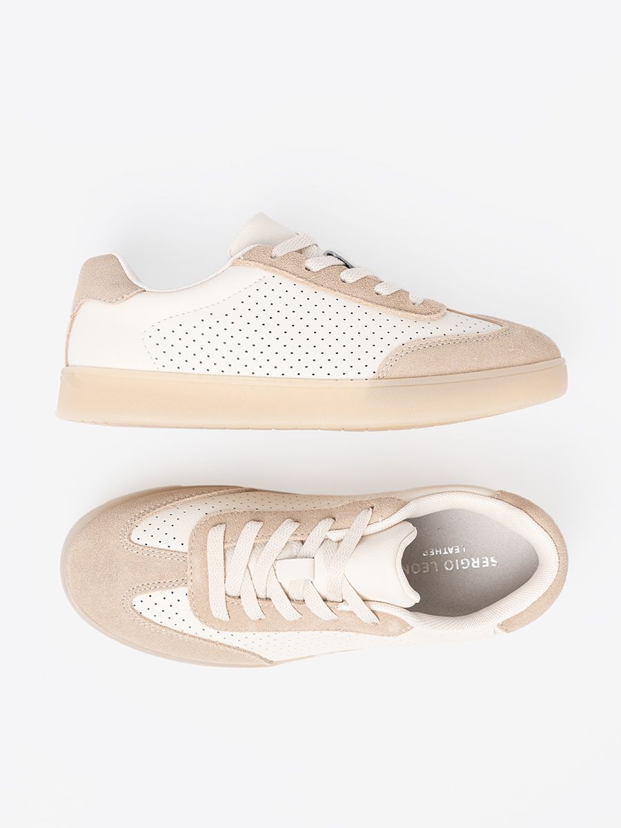 Sneakers perforati beige chiaro