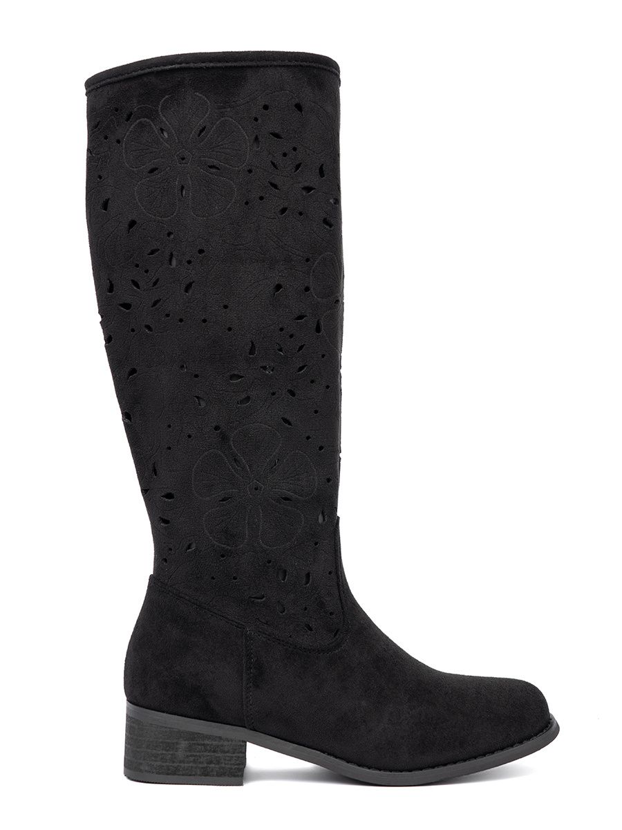 Stivali neri in suede sopra il ginocchio