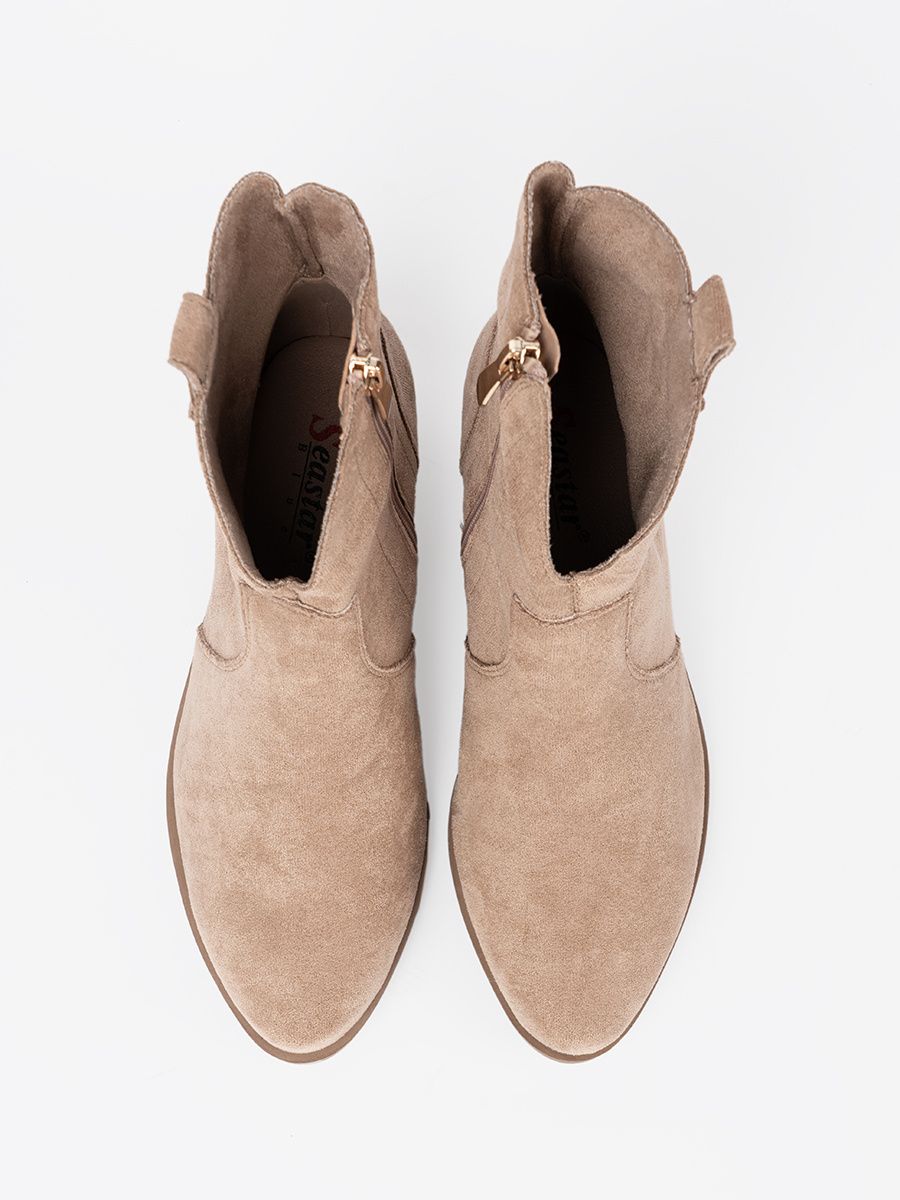 Stivaletti beige in suede