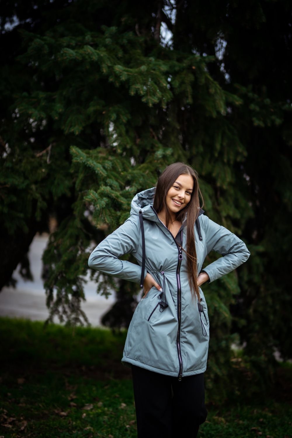 Cappotto/parka di transizione kaki