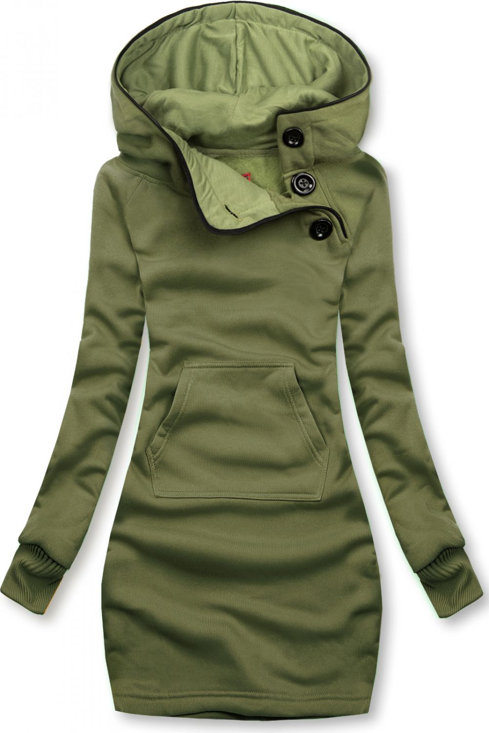 Felpa verde con tasca frontale