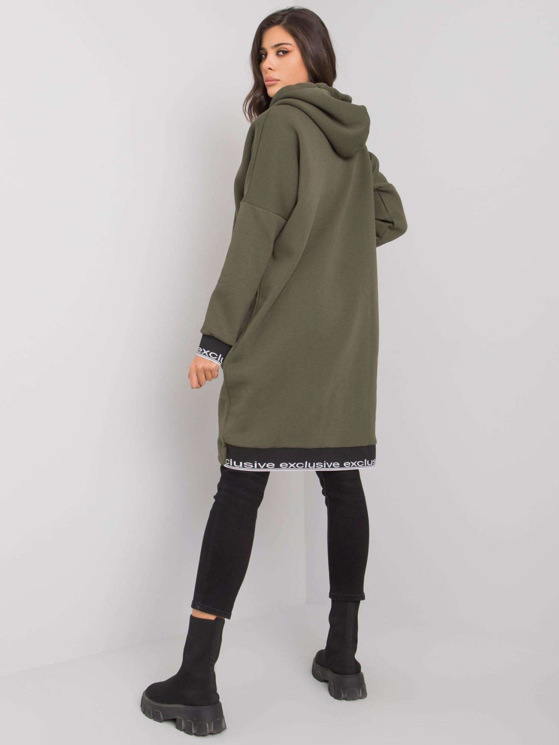 Felpa khaki da donna con zip