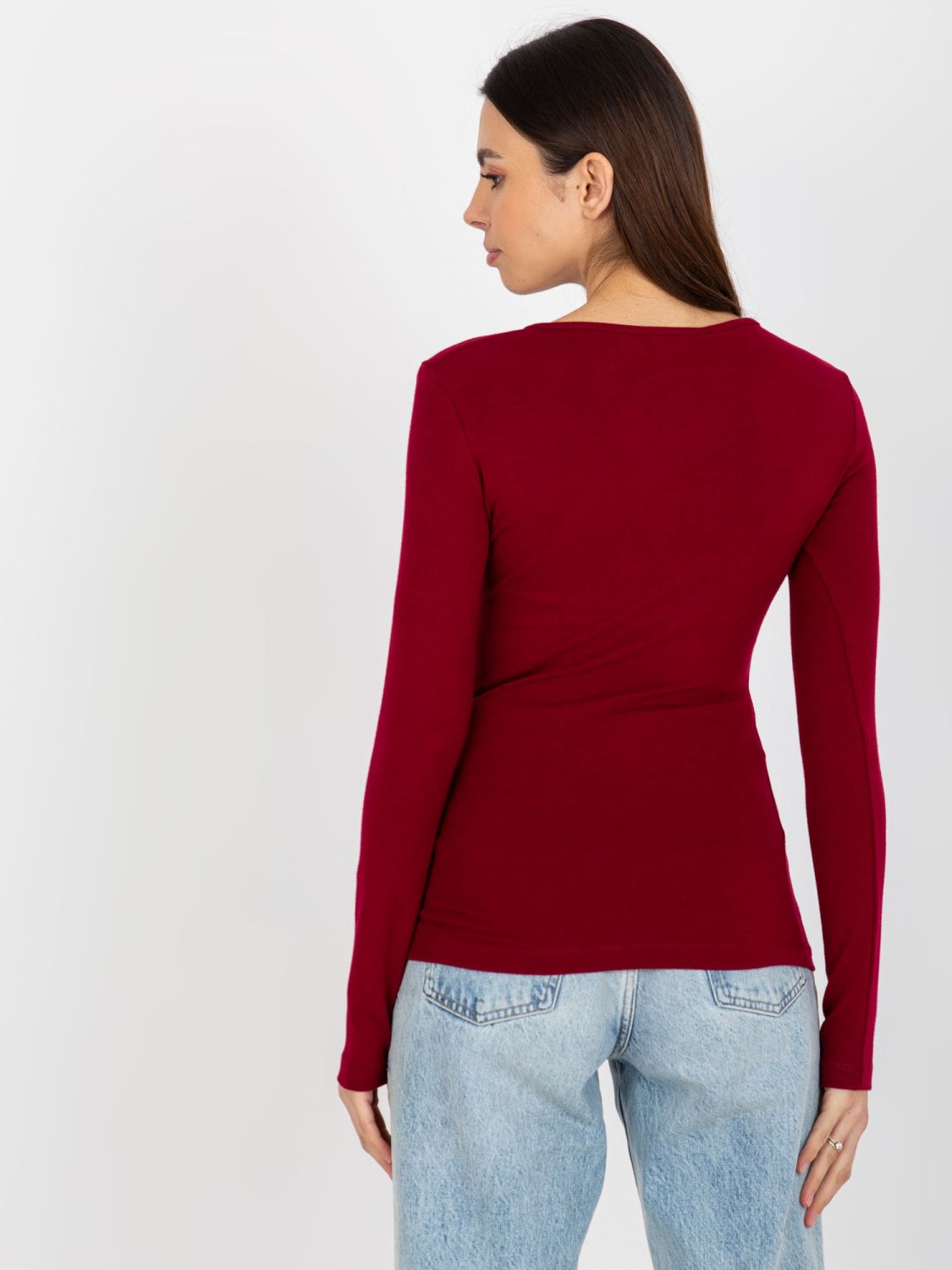 Blusa Bordeaux in Viscosa con Scollo a V