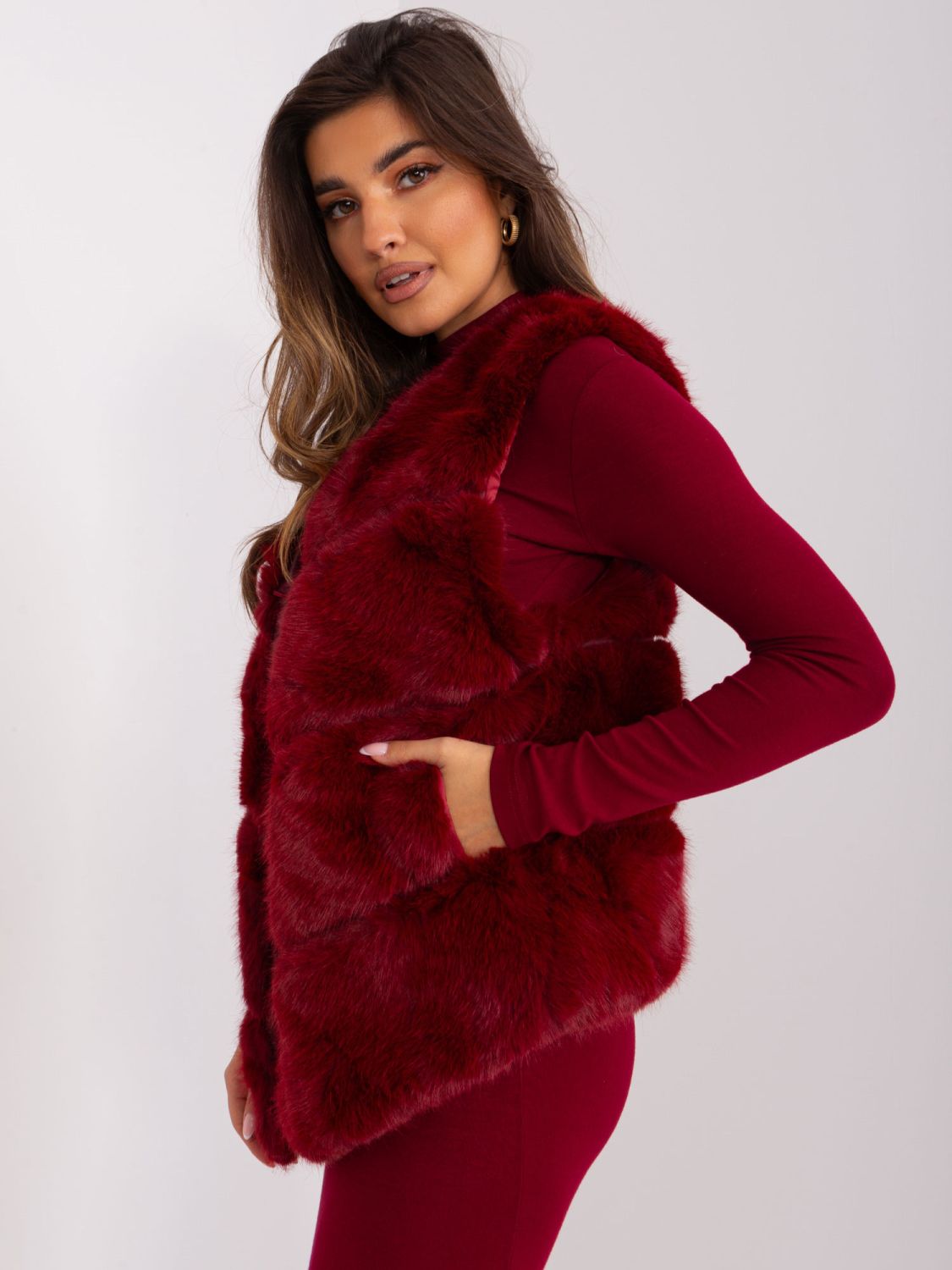 Bordo asimetrična ženska prsluk