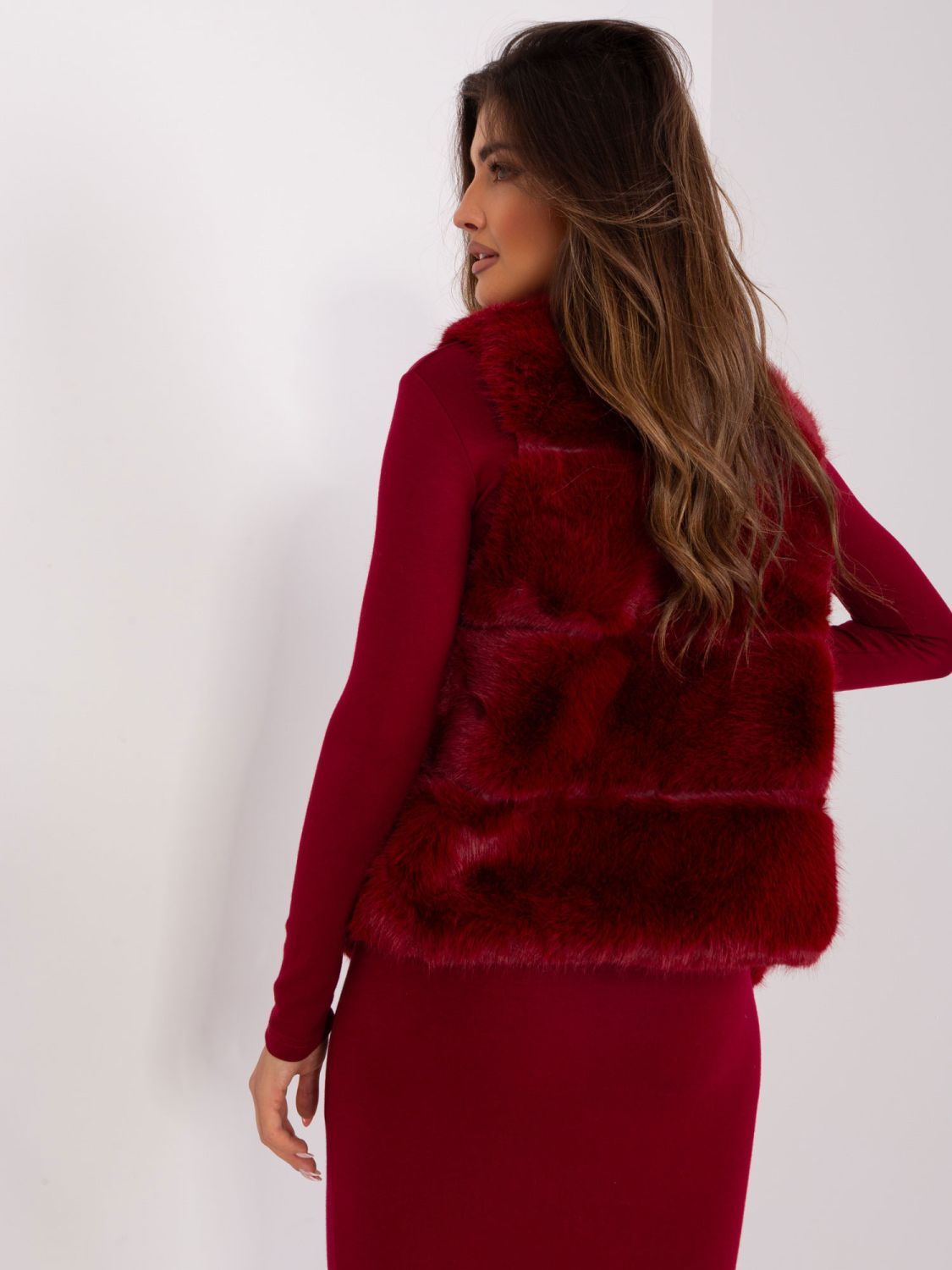 Bordo asimetrična ženska prsluk