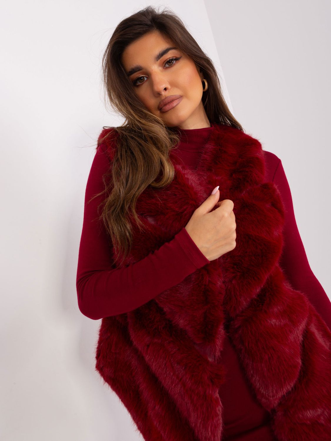 Bordo asimetrična ženska prsluk