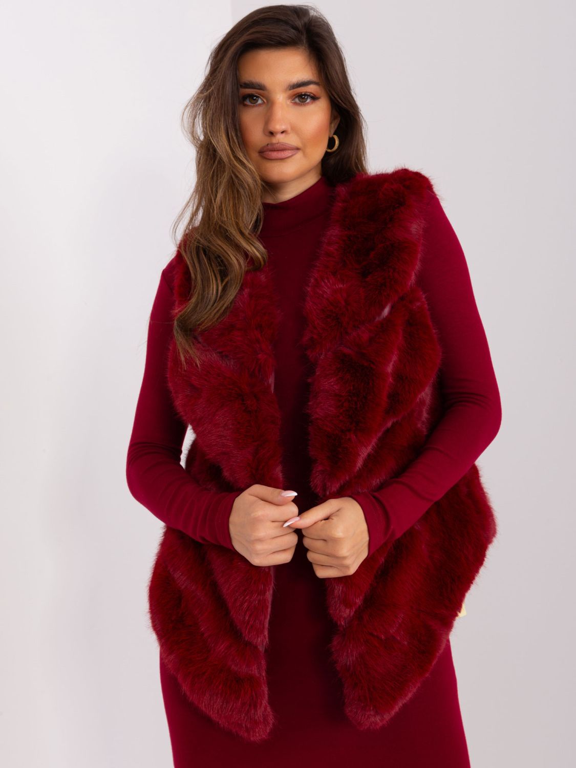 Bordo asimetrična ženska prsluk