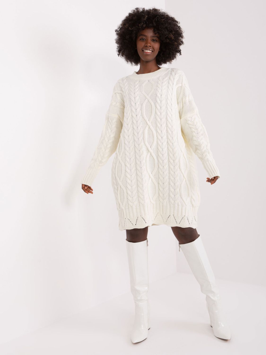 Elegante abito midi in ecru
