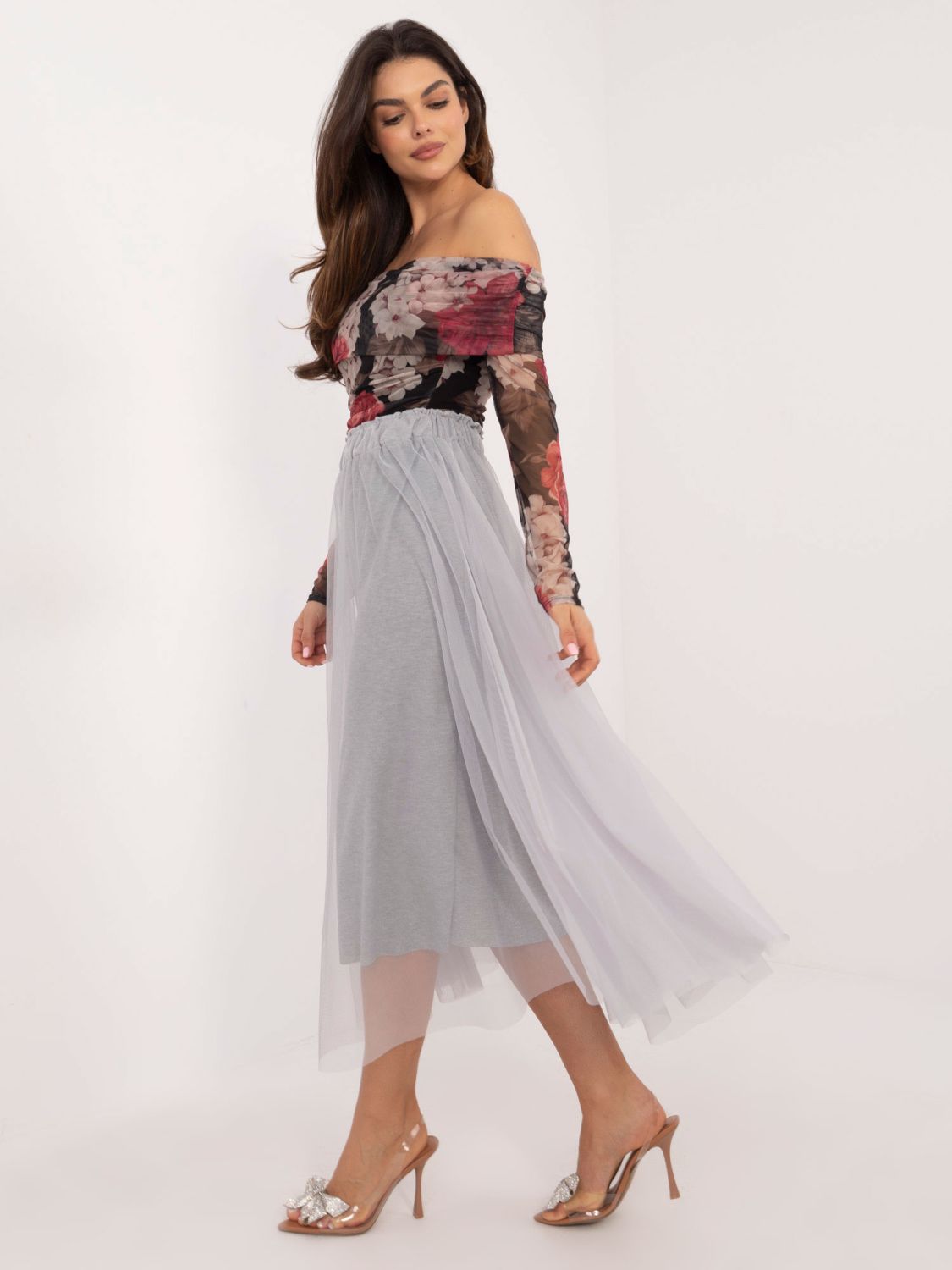 Elegante gonna midi in tulle