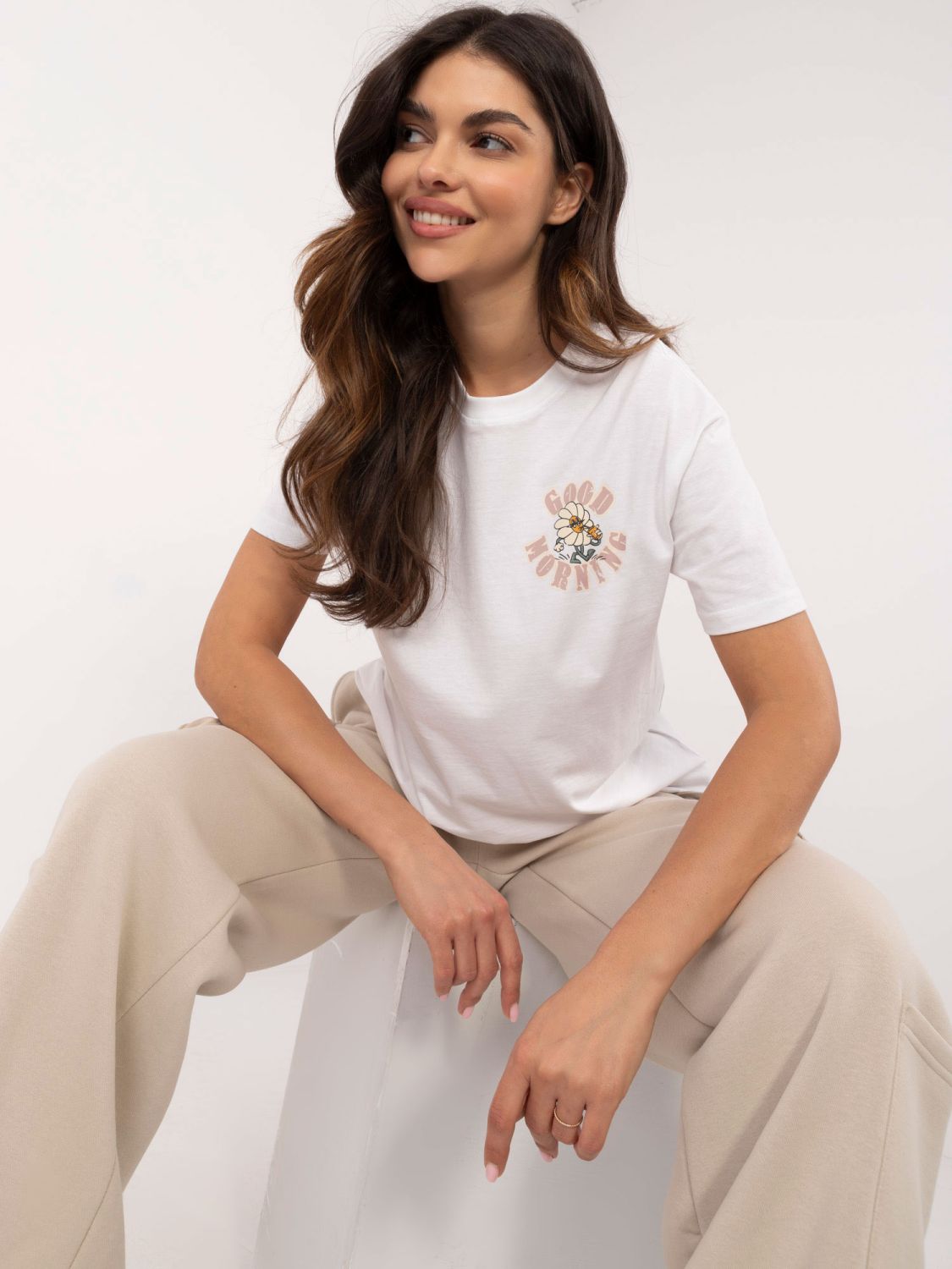 Blusa Bianca a Manica Corta