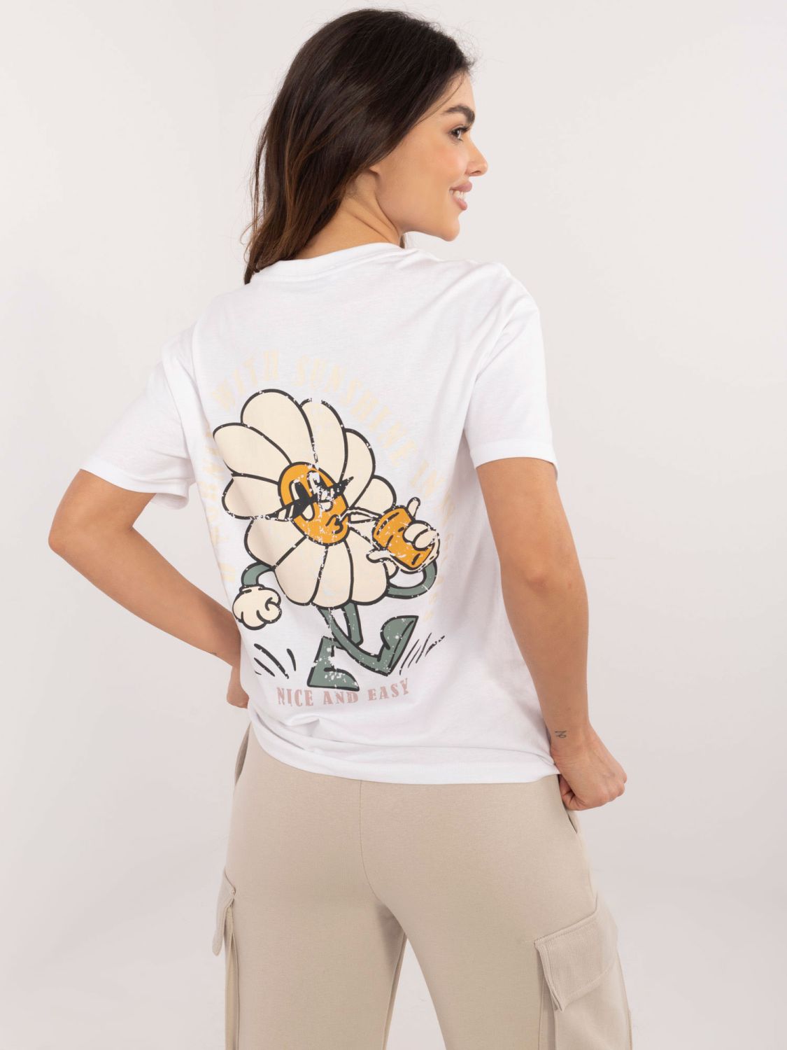 Blusa Bianca a Manica Corta