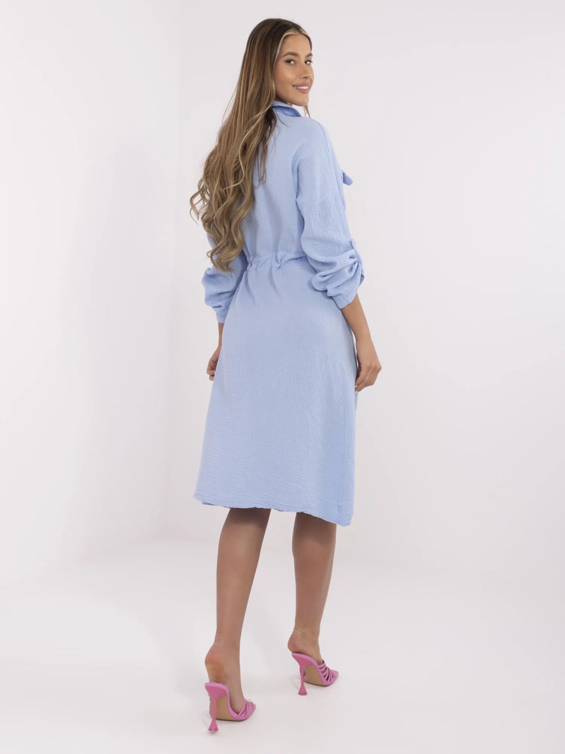 Abito estivo camicia in blu chiaro