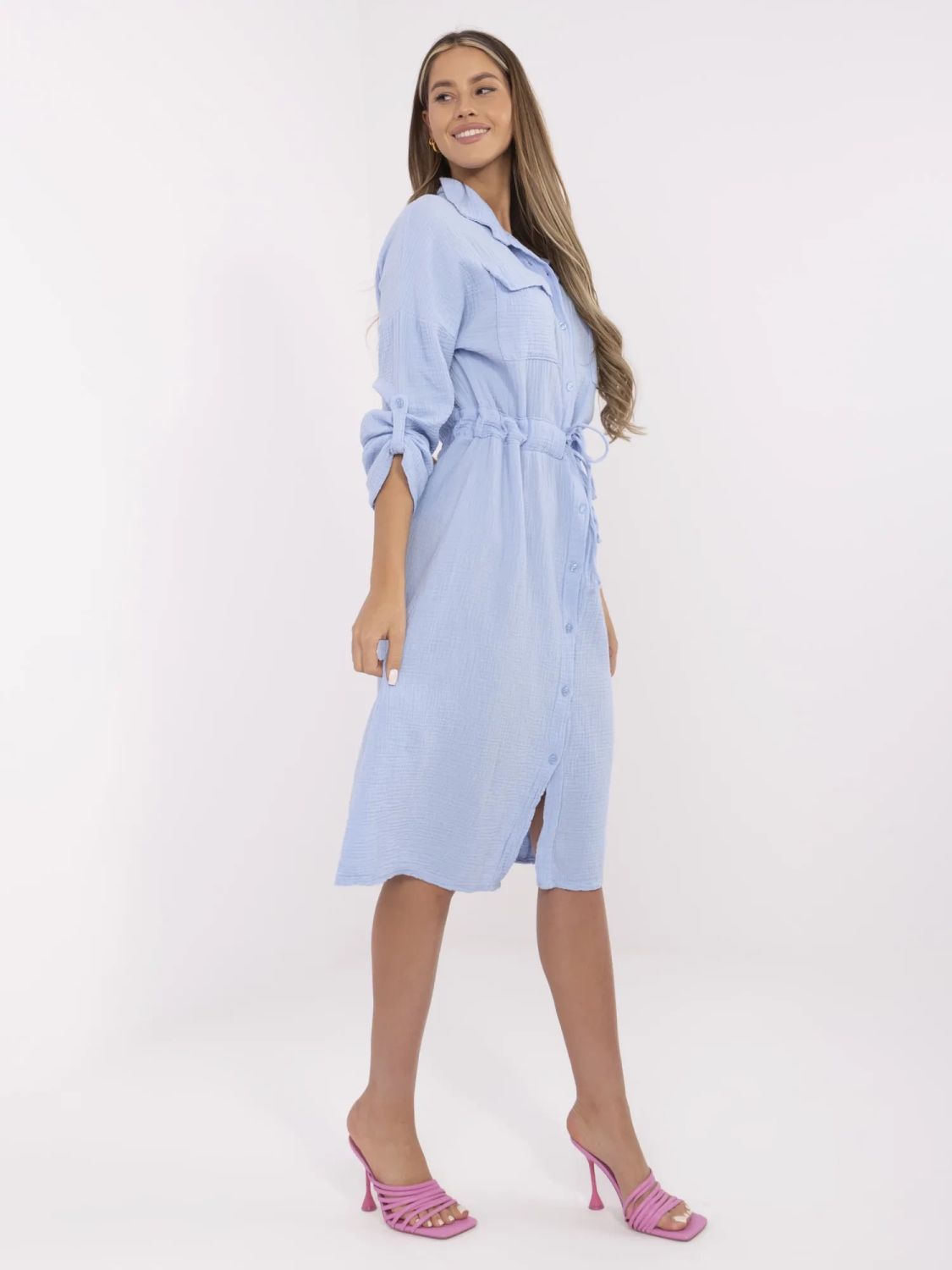 Abito estivo camicia in blu chiaro