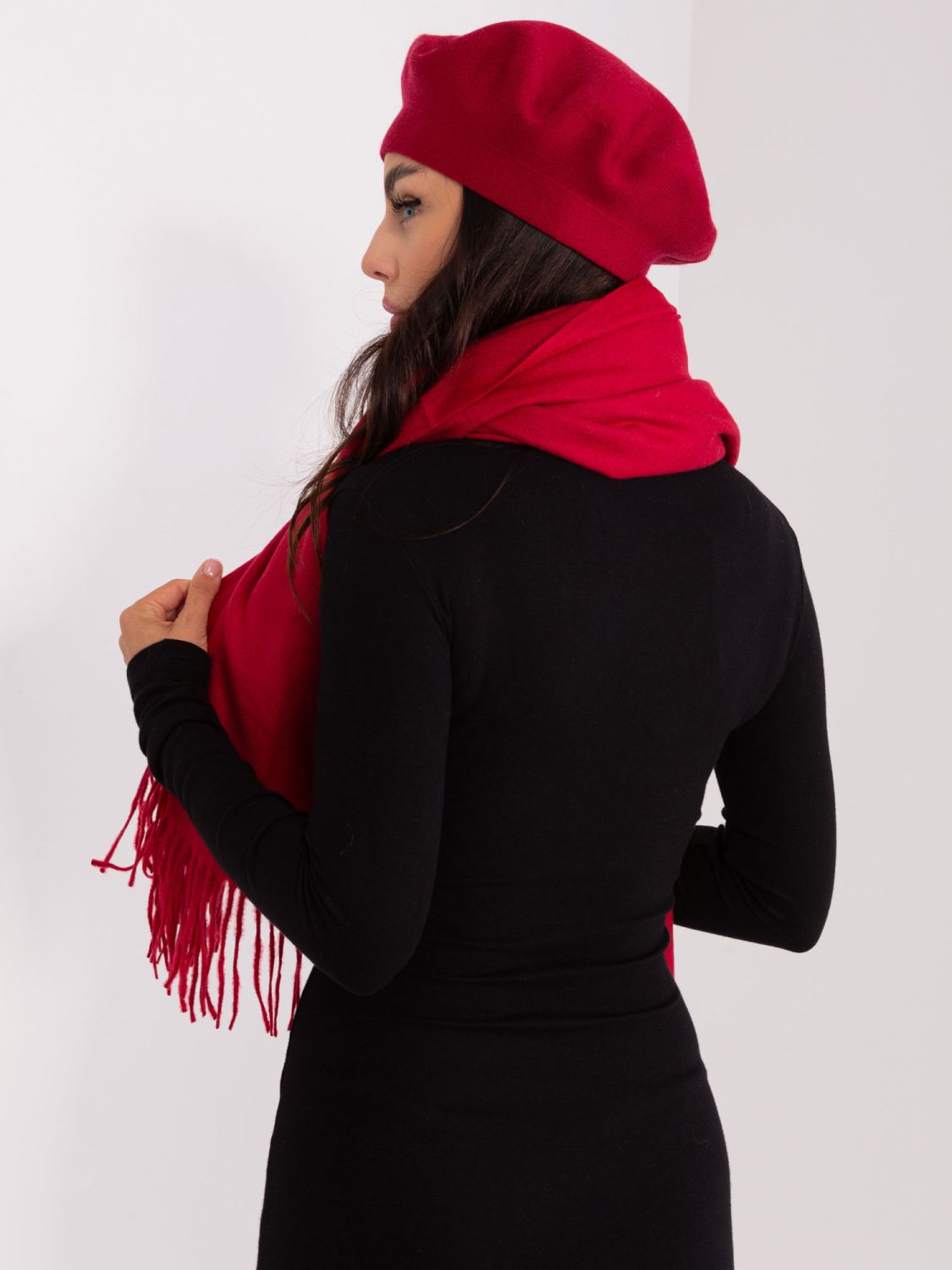 Sciarpa in maglia bordeaux