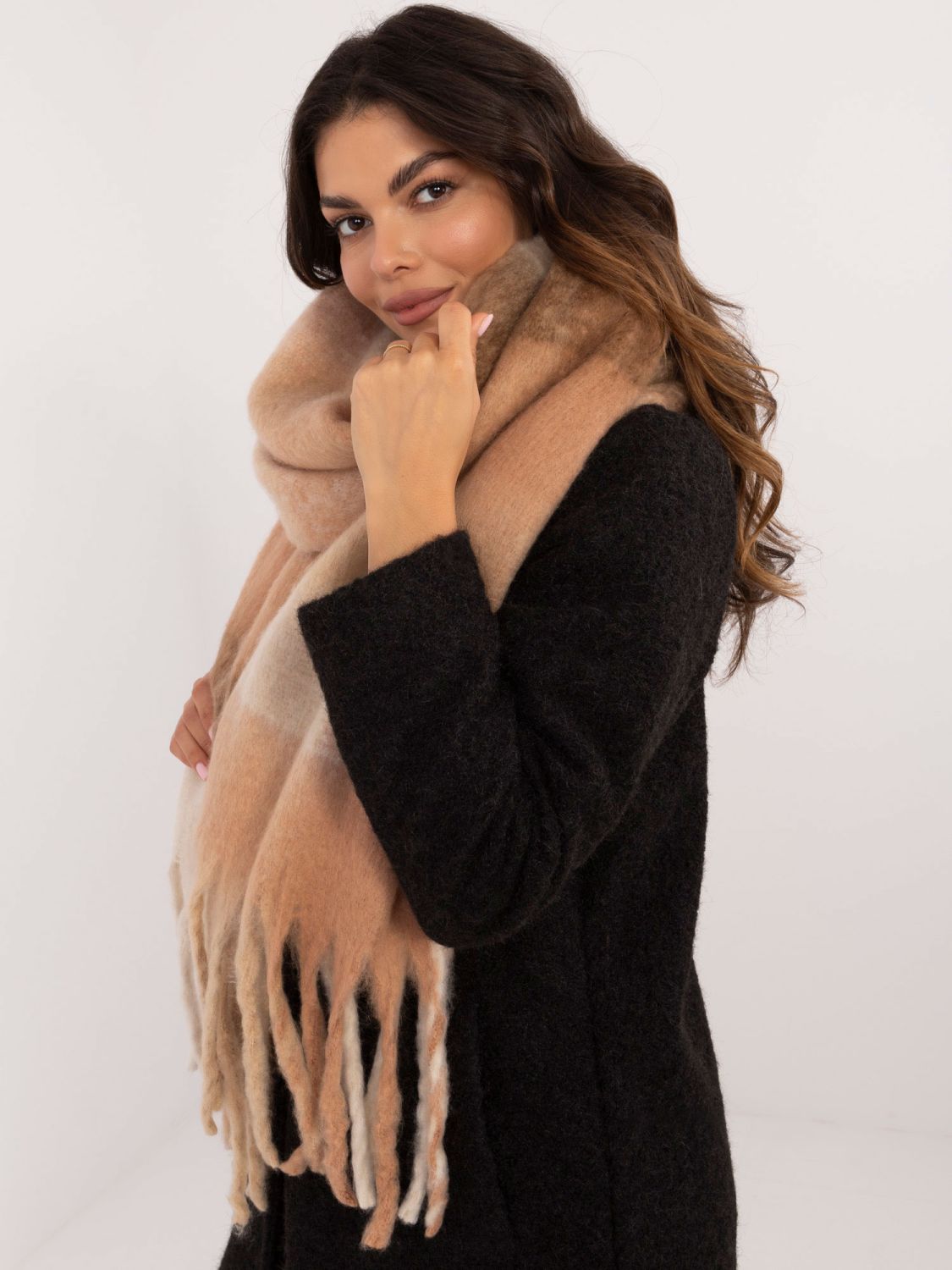 Sciarpa marrone a quadri