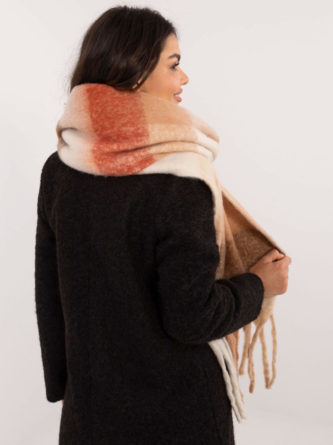 Sciarpa marrone a quadri