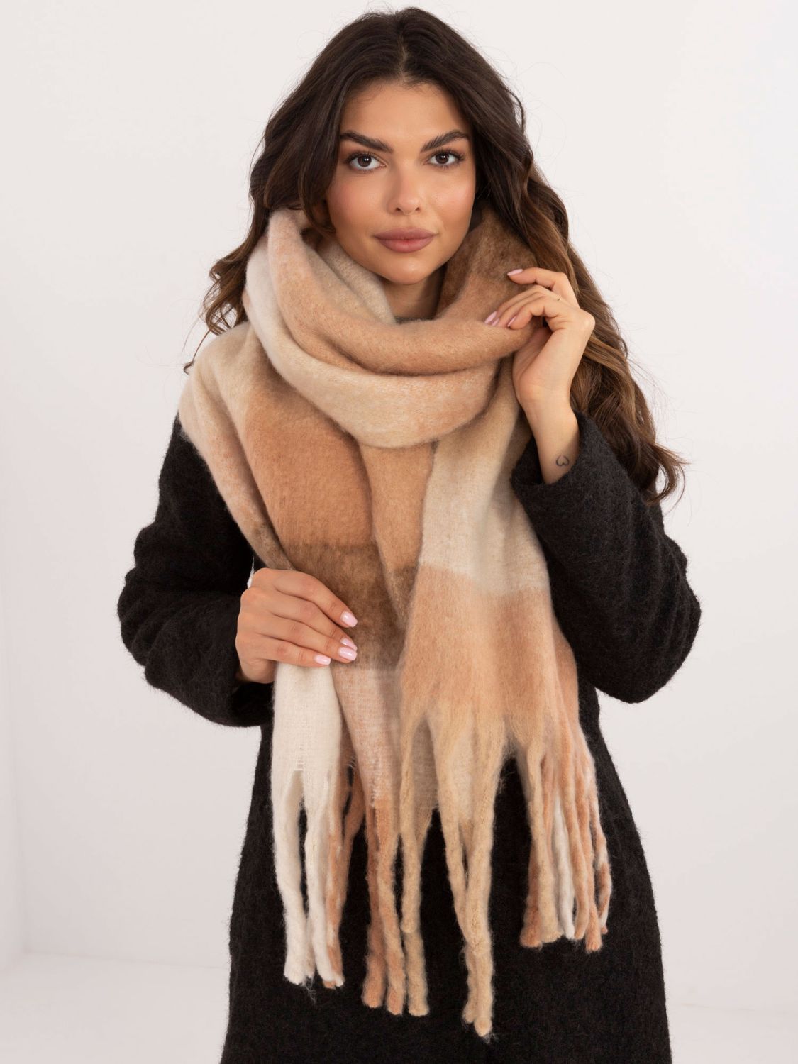 Sciarpa marrone a quadri