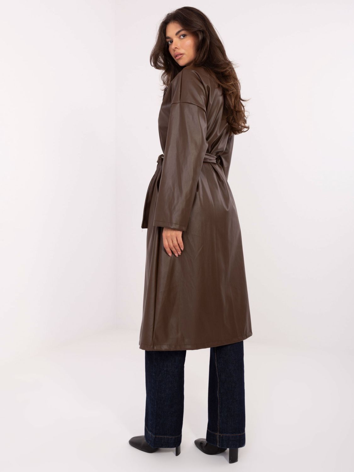 Cappotto donna di transizione marrone scuro