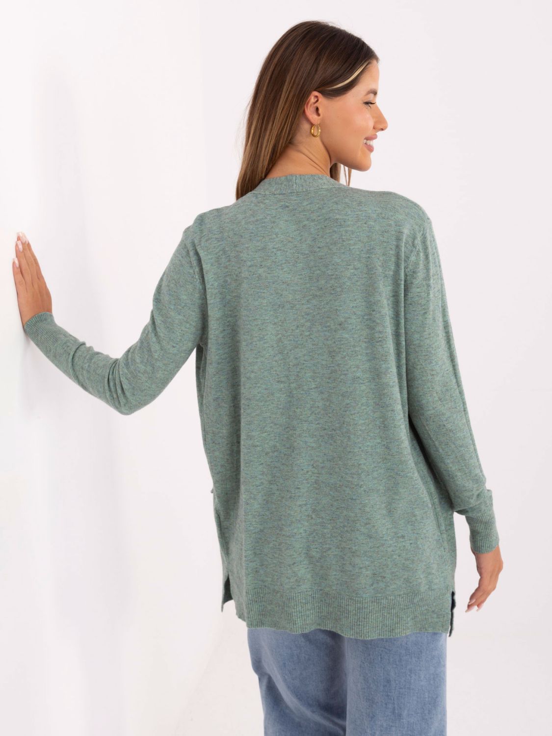 Cardigan menta con tasche