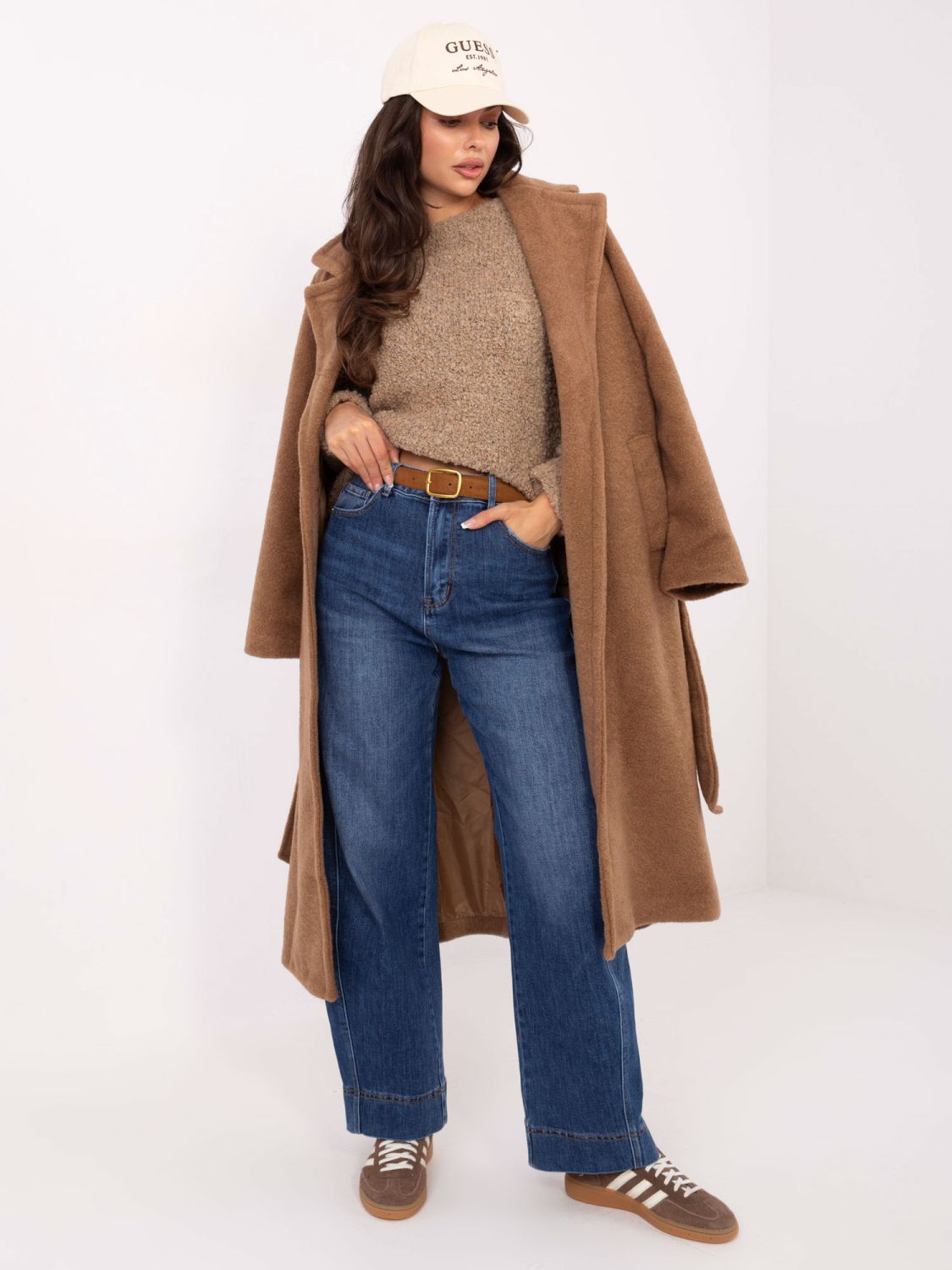 Ženske balon traperice visokog struka, tamnoplave