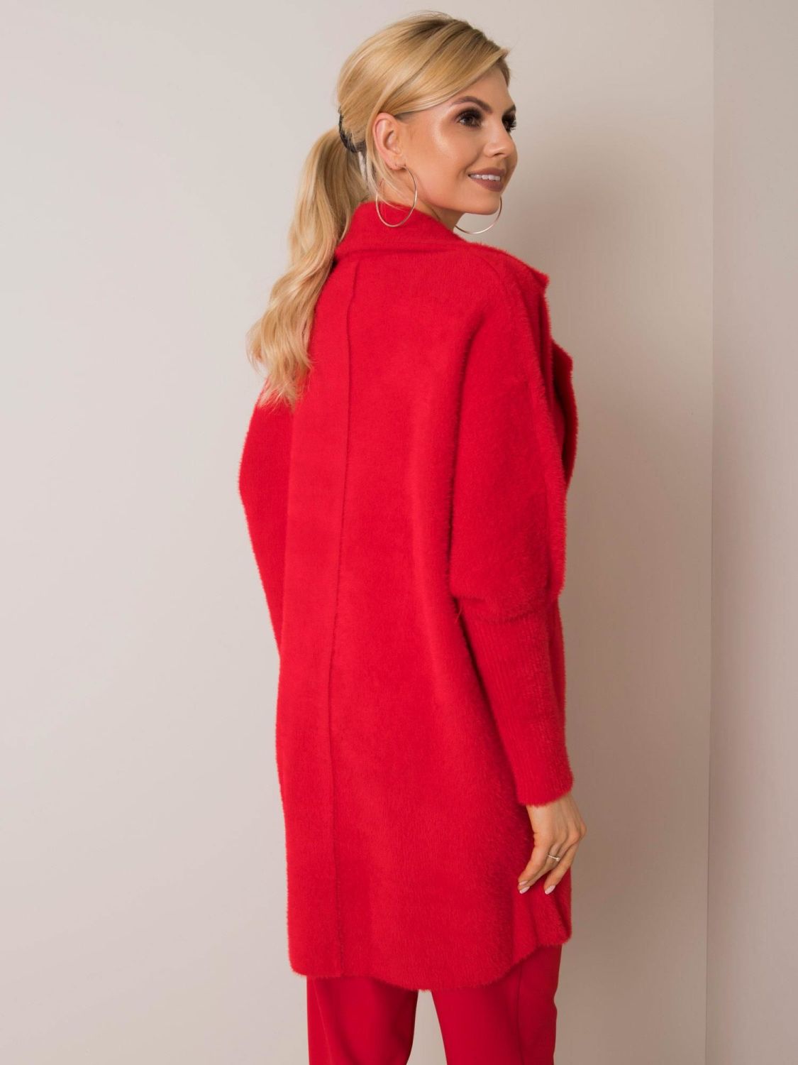 Cappotto rosso in alpaca Fluffy