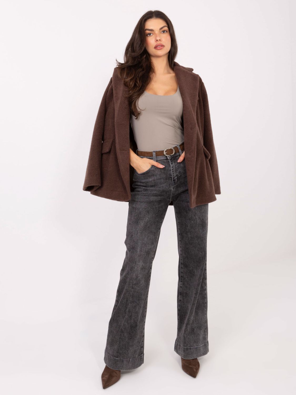 Bež glatki top bez rukava