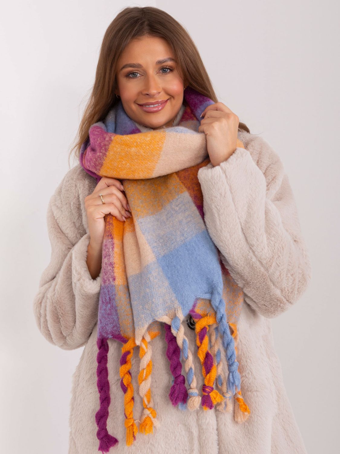 Sciarpa Viola con Frange