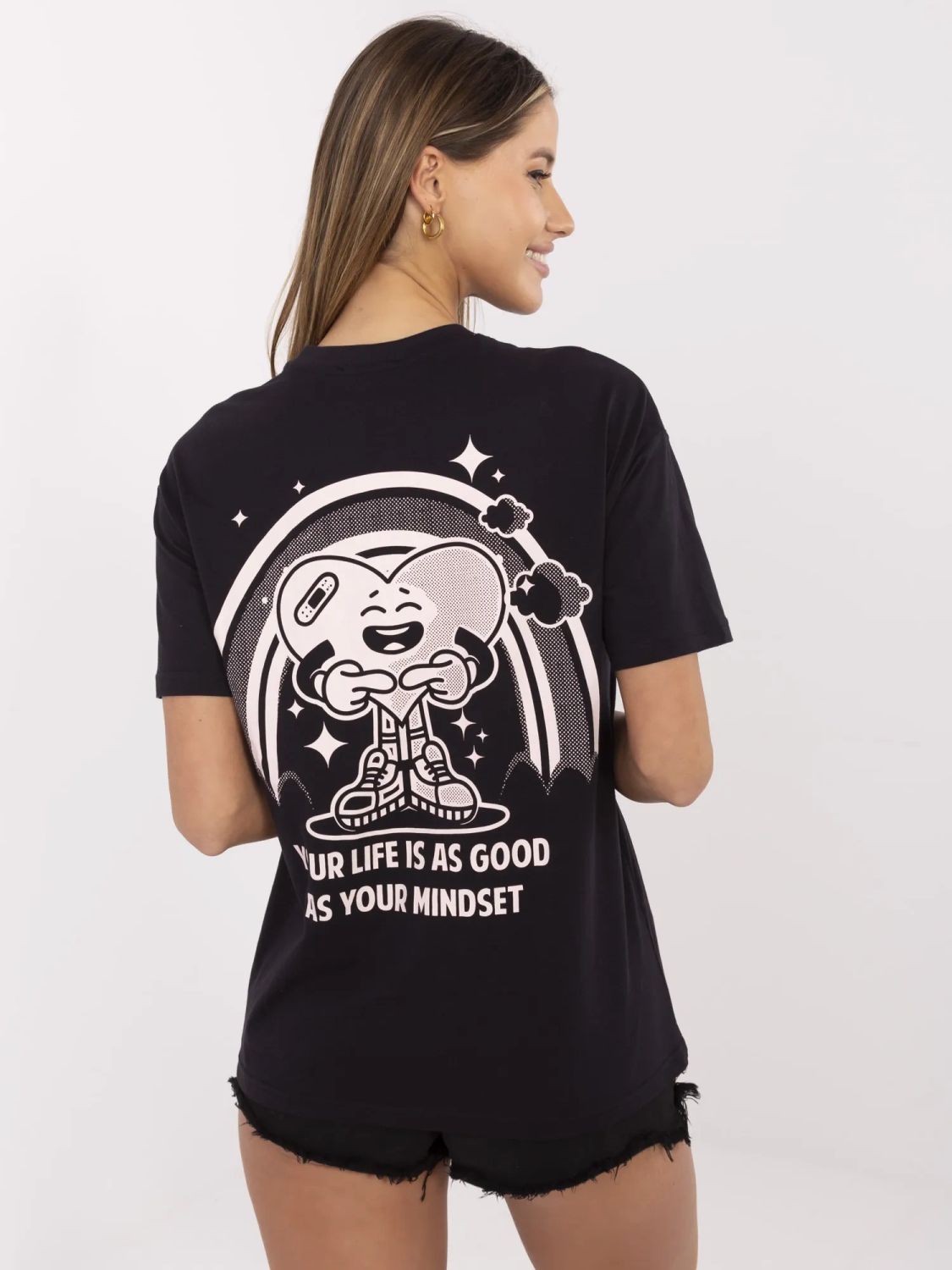 T-shirt grigia elegante con stampa