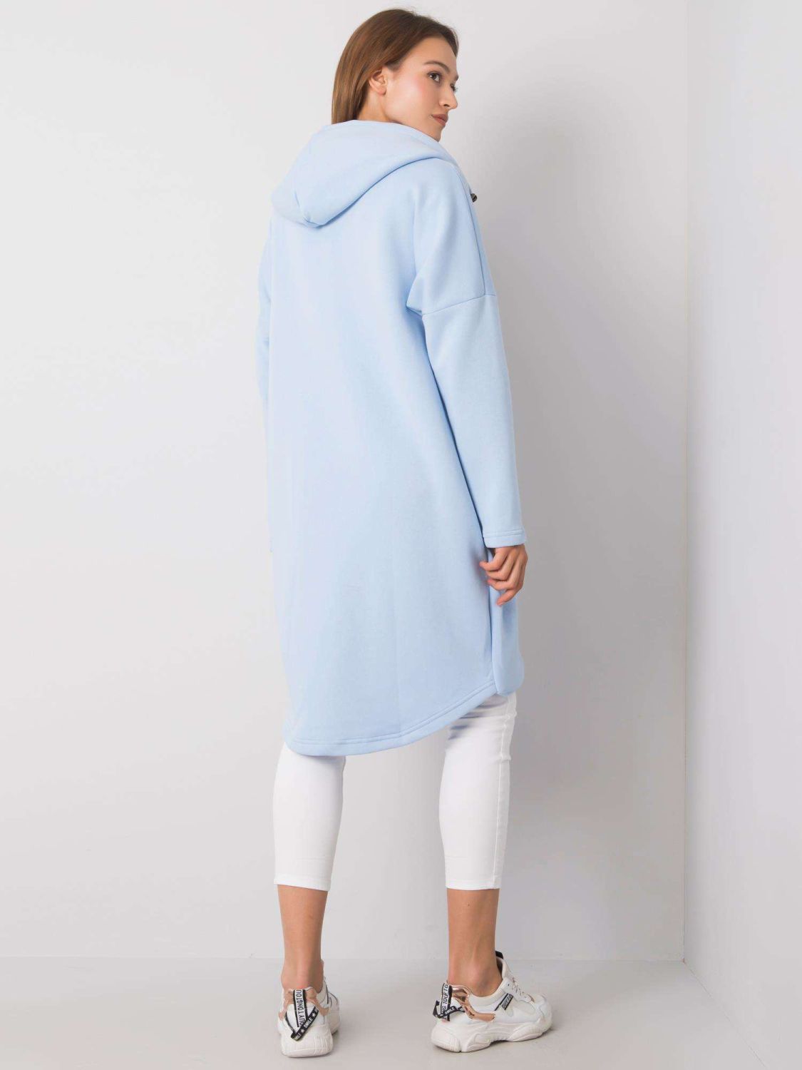 Svijetloplava duga trenirka s kapuljačom na patent